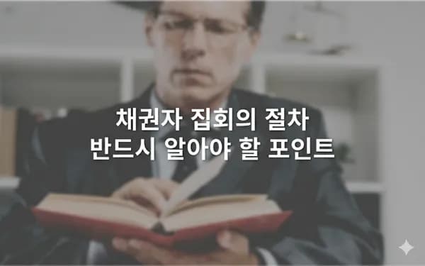 채권자집회의 절차와 중요성, 반드시 알아야 할 핵심 포인트