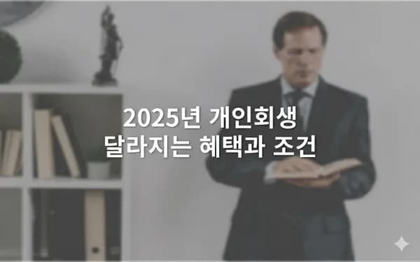 2025년 개인회생, 꼭 알아야 할 달라지는 혜택과 조건
